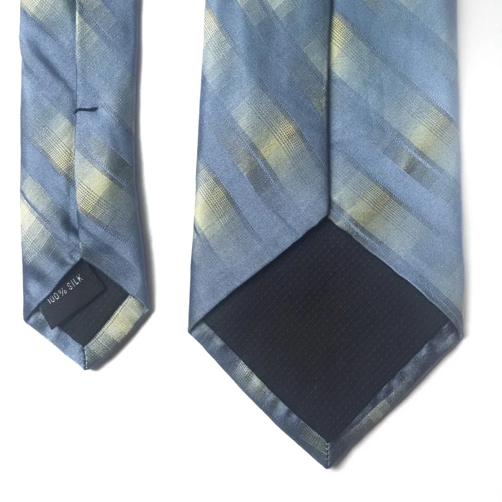 PRONTO UOMO Silk Tie Blue and Yellow Plaid
